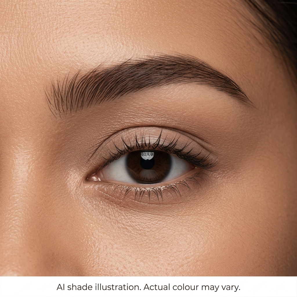 Eyebrow pencil shade illustrated on a model