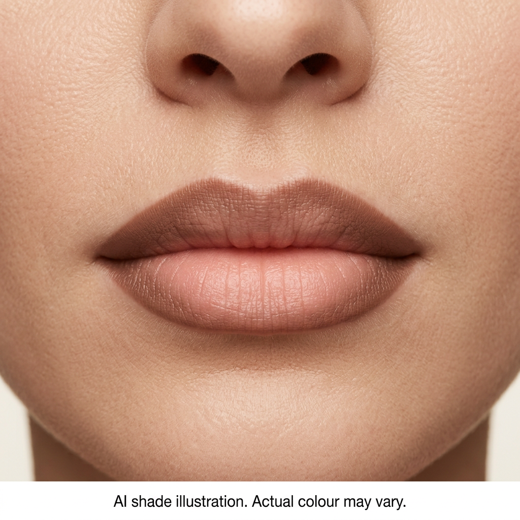 Ombre lips inspired by chart top row third pencil. AI shade illustration, actual colour may vary.