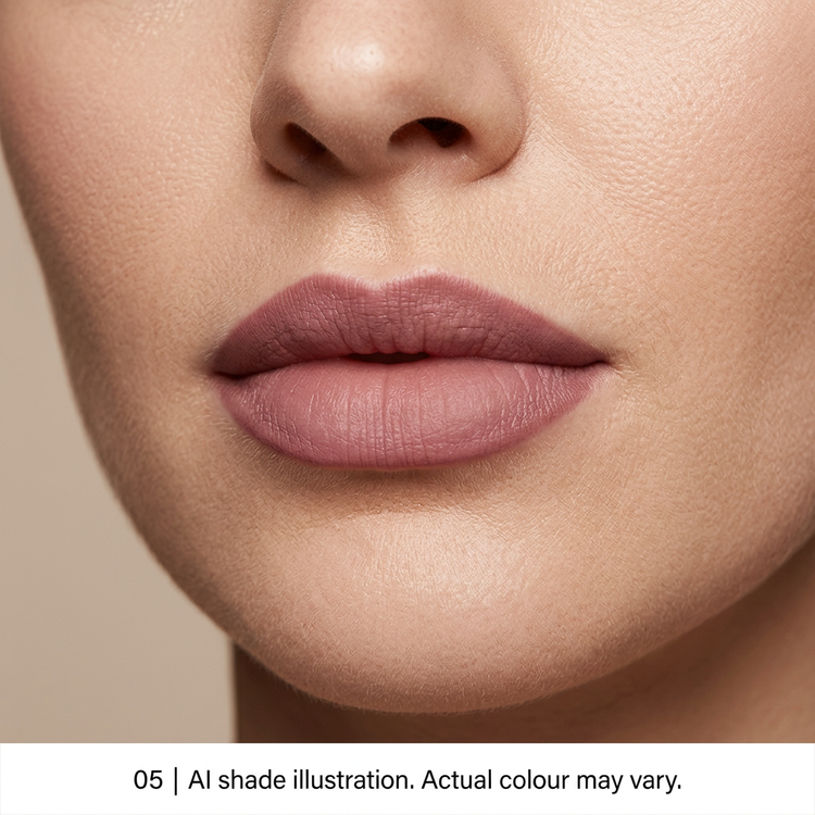 Lip pencil 05 on lips. AI shade illustration, actual colour may vary.