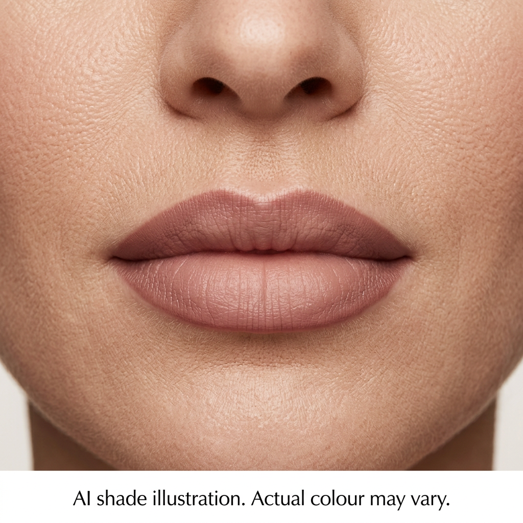 Ombre lips inspired by chart bottom row third pencil. AI shade illustration, actual colour may vary.