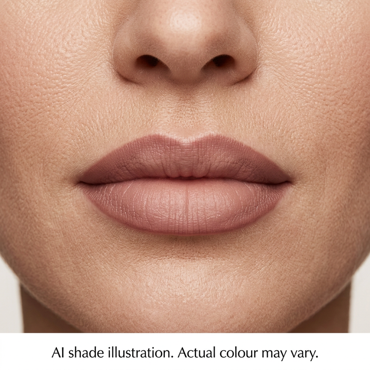 Ombre lips inspired by chart bottom row third pencil. AI shade illustration, actual colour may vary.