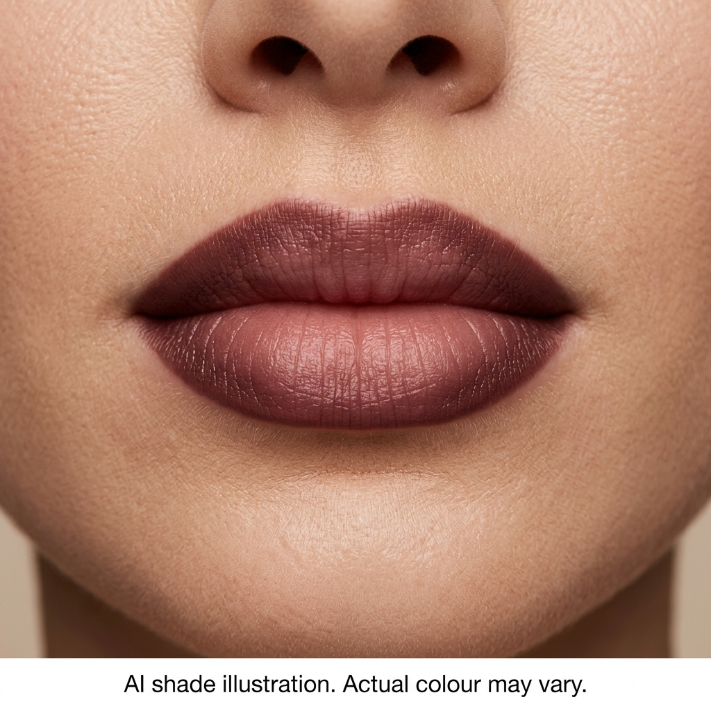 Ombre lips inspired by chart bottom row first pencil. AI shade illustration, actual colour may vary.