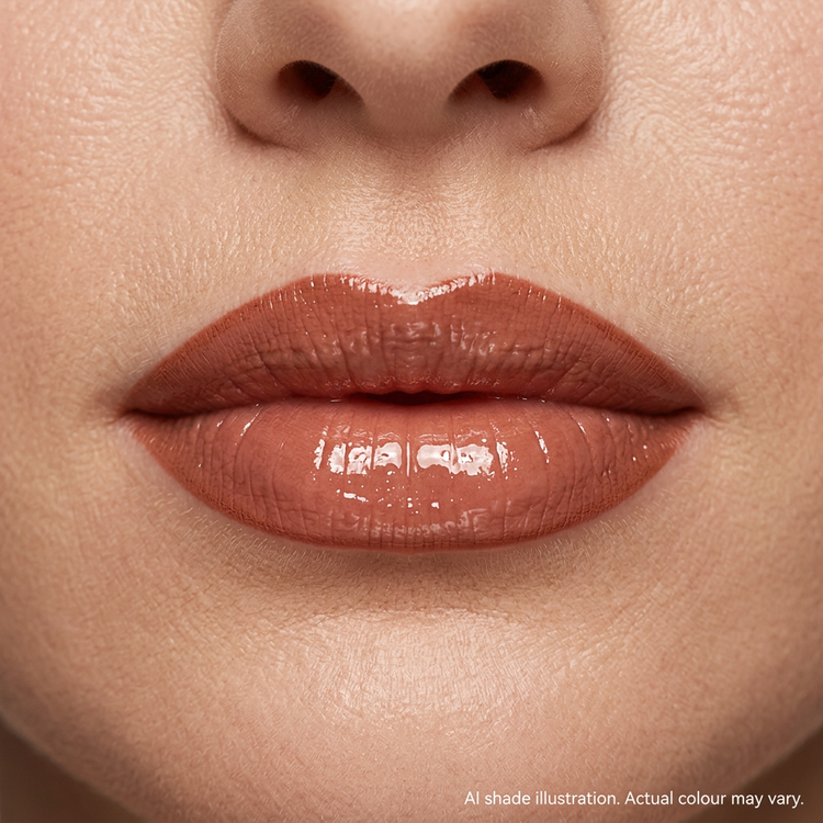 Liner and gloss look inspired by reference 7. AI shade illustration, actual colour may vary.