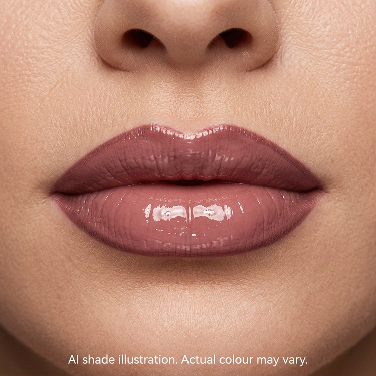 Liner and gloss look inspired by reference 5. AI shade illustration, actual colour may vary.