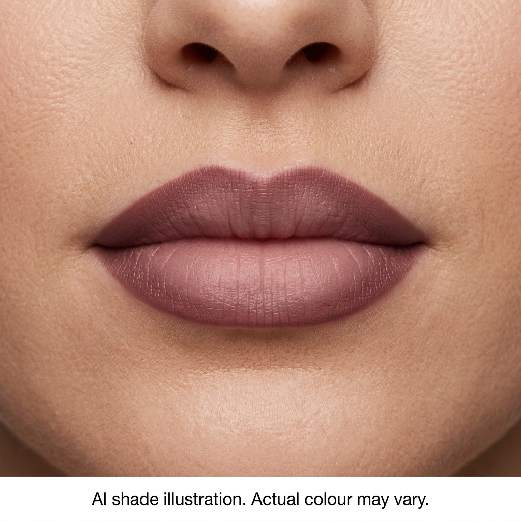 Ombre lips inspired by chart bottom row second pencil. AI shade illustration, actual colour may vary.