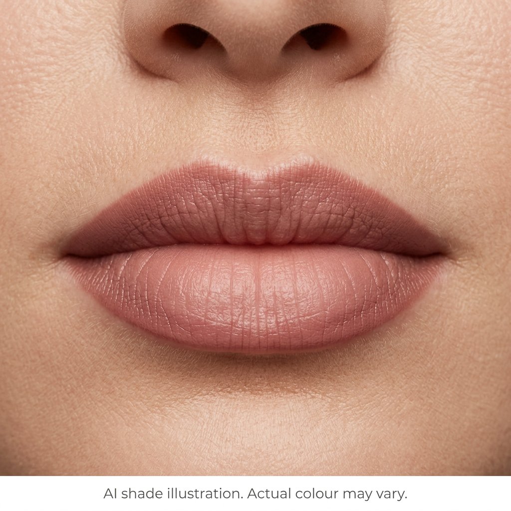 Ombre lips inspired by chart middle row second pencil. AI shade illustration, actual colour may vary.