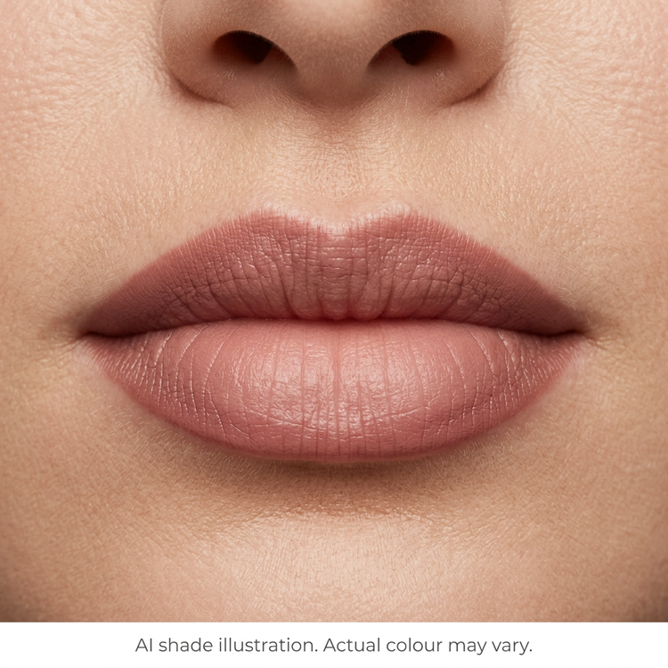 Ombre lips inspired by chart middle row second pencil. AI shade illustration, actual colour may vary.