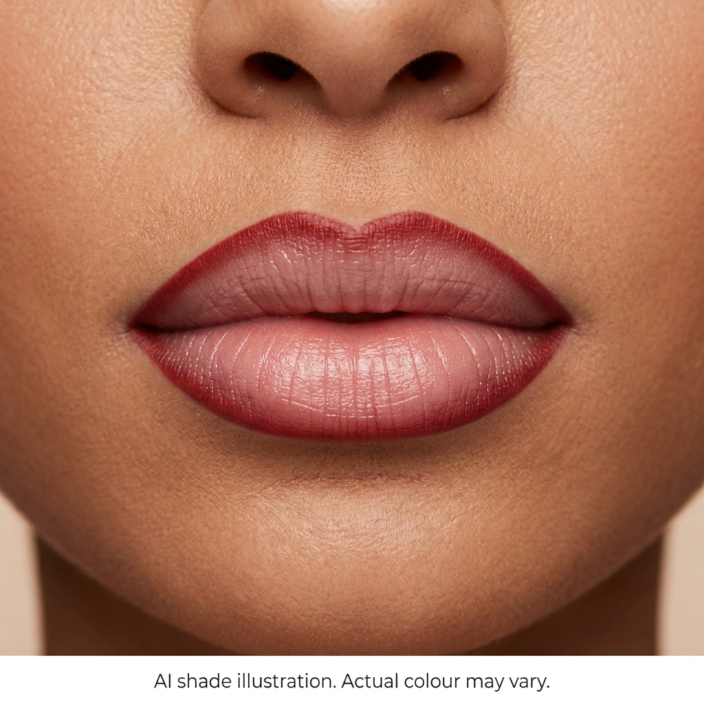 Lip liner reference 10 on lips. AI shade illustration, actual colour may vary.