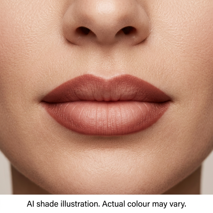 Ombre lips inspired by chart top row fourth pencil. AI shade illustration, actual colour may vary.