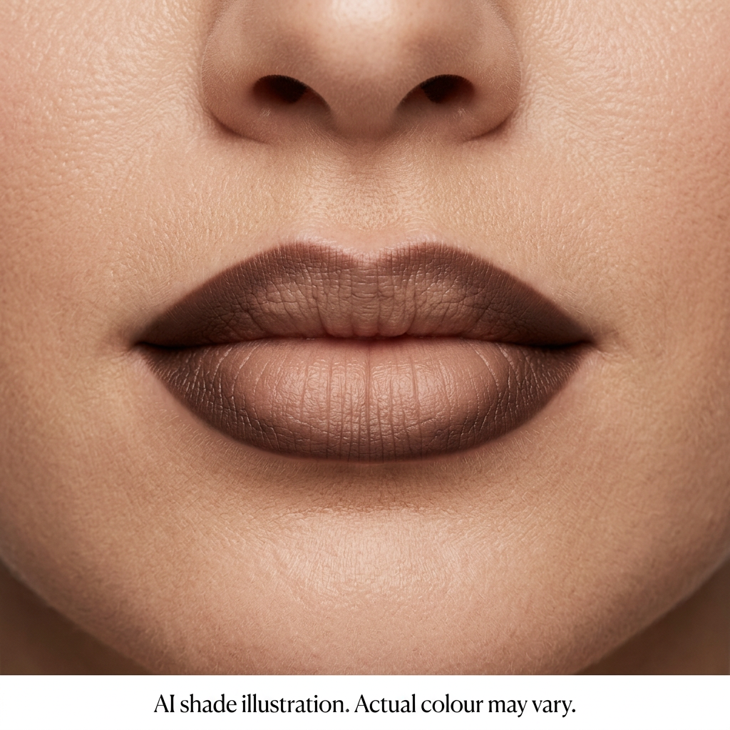 Ombre lips inspired by chart bottom row fourth pencil. AI shade illustration, actual colour may vary.