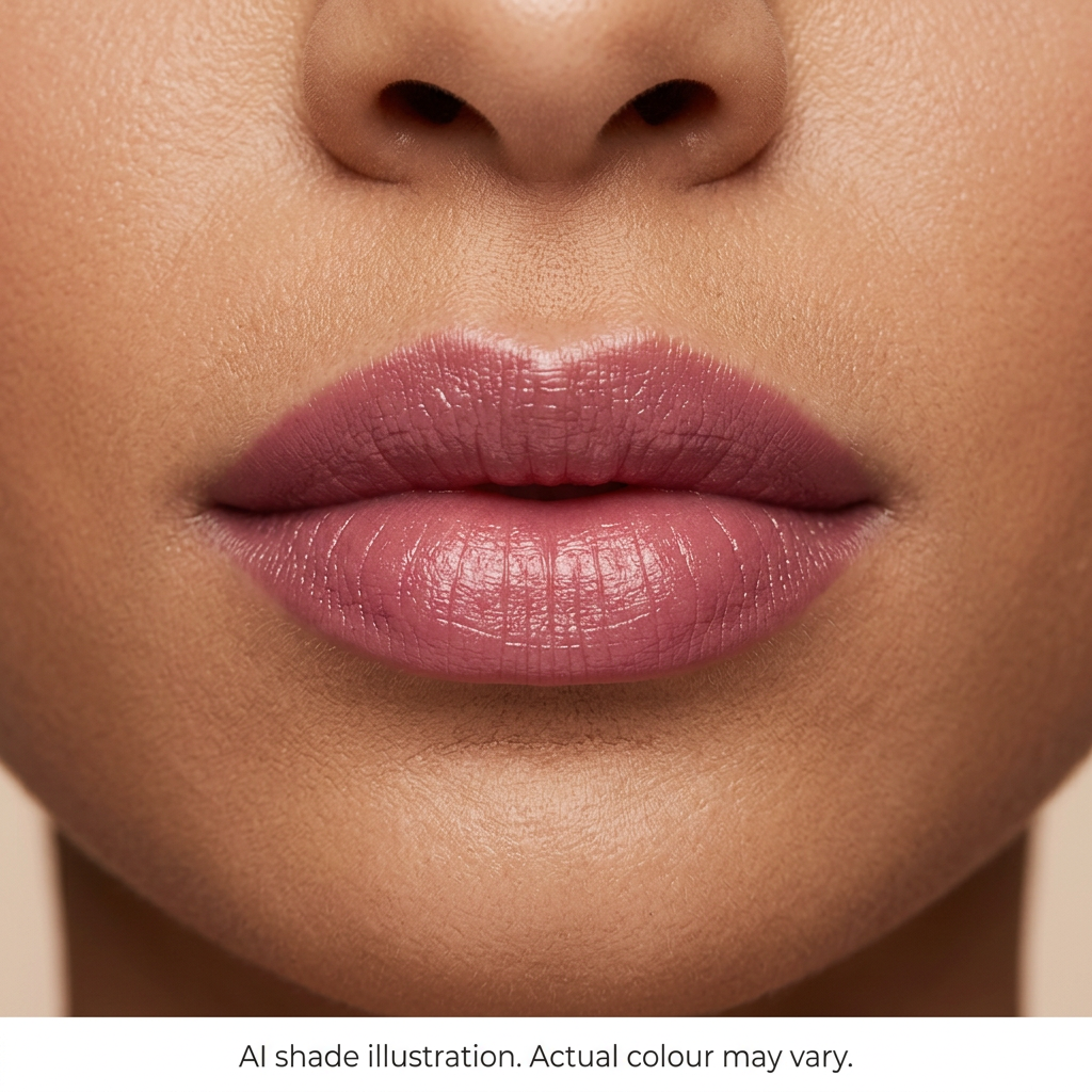 AI illustration of berry pink Juicy Lip Tint on adult lips. Actual colour may vary.