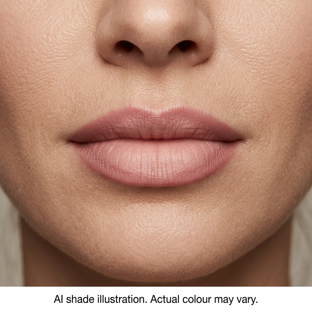 Ombre lips inspired by chart top row second pencil. AI shade illustration, actual colour may vary.