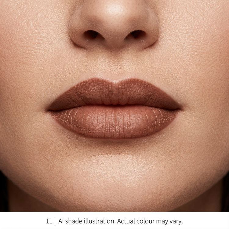 Lip pencil 11 on lips. AI shade illustration, actual colour may vary.
