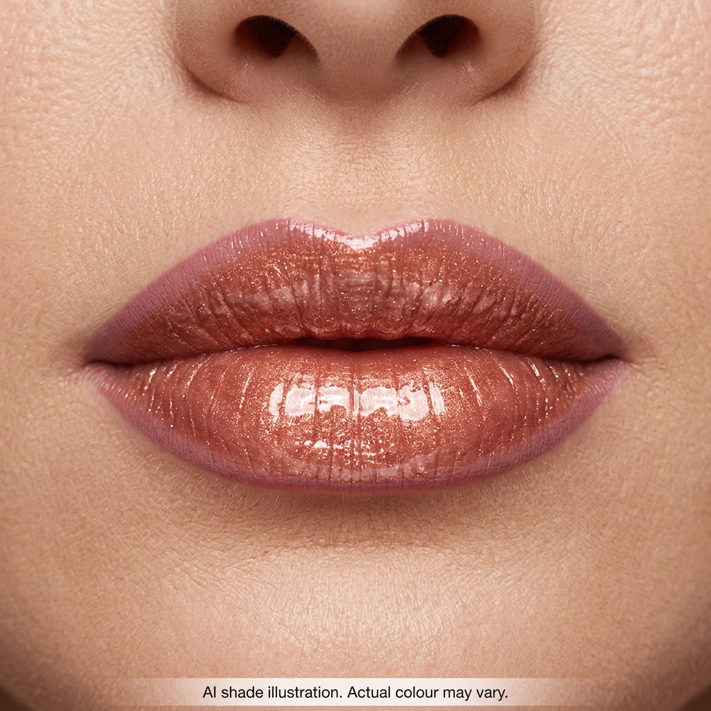 Liner and gloss look inspired by reference 1. AI shade illustration, actual colour may vary.