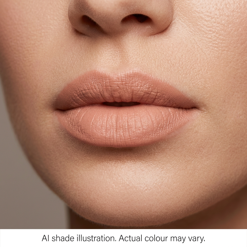 Peach nude lips, AI colour illustration inspired by product reference. Actual colour may vary.