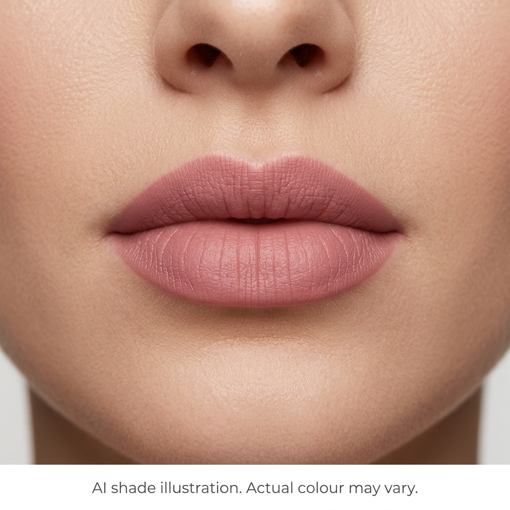 Dusty rose lips, AI colour illustration inspired by product reference. Actual colour may vary.