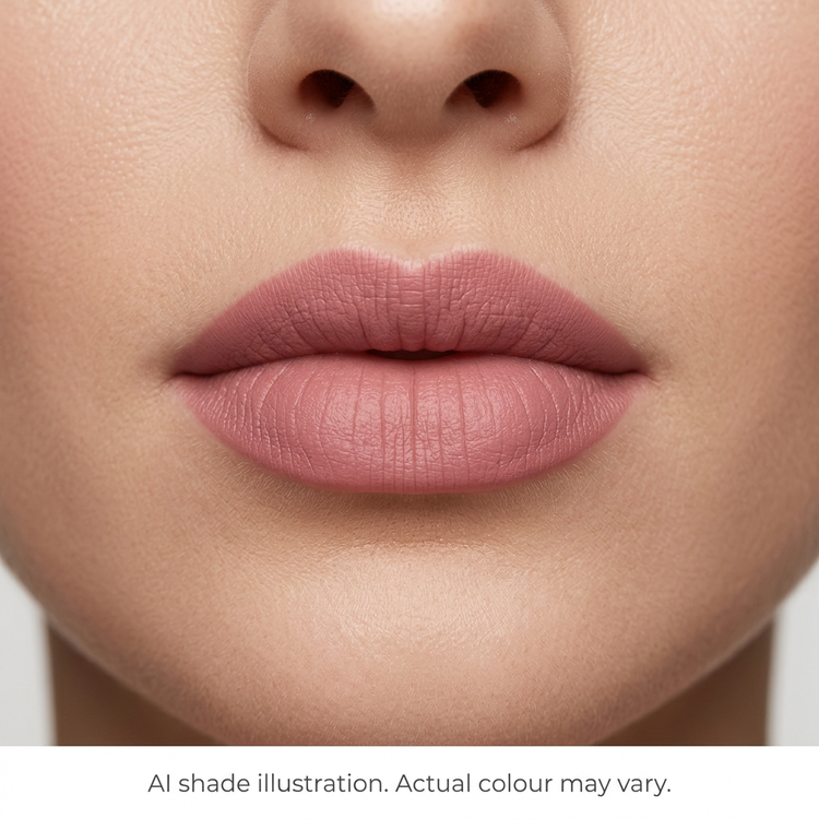 Dusty rose lips, AI colour illustration inspired by product reference. Actual colour may vary.