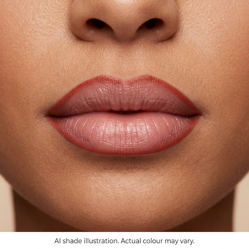 Lip liner reference 8 on lips. AI shade illustration, actual colour may vary.