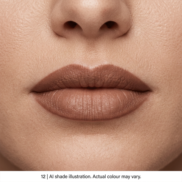 Lip pencil 12 on lips. AI shade illustration, actual colour may vary.