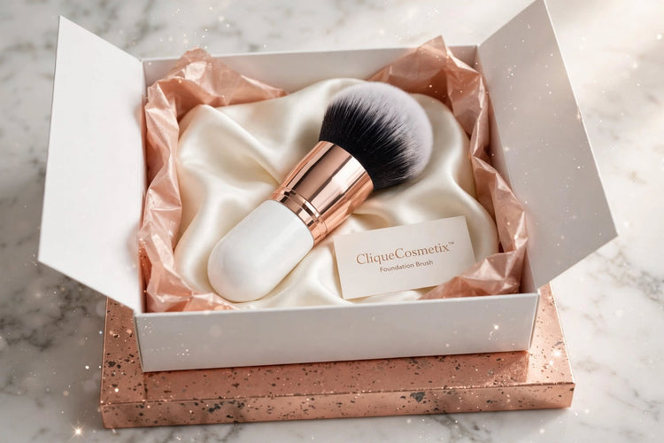 CliqueCosmetix™ Premium Foundation Brush | Ultra-Soft Kabuki Brush for Flawless Coverage