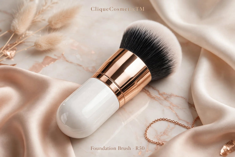CliqueCosmetix™ Premium Foundation Brush | Ultra-Soft Kabuki Brush for Flawless Coverage